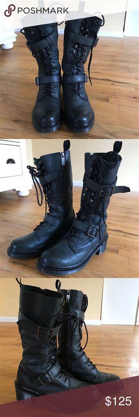 discontinued dr martens tall black josefa boot boots moto boots black