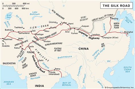 silk road facts history map britannica