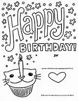 Birthday Cards Coloring Happy Pages Printable Getcolorings Color sketch template