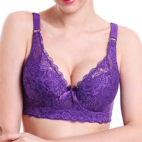 ladies women sexy underwear 3 4 cup padded lace sheer bra large cup b c