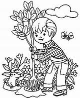 Coloring Pages Planting Kids Tree Trees Drawing Boy Little People Getdrawings Color Disney Boys Madarak és Fák Napja sketch template