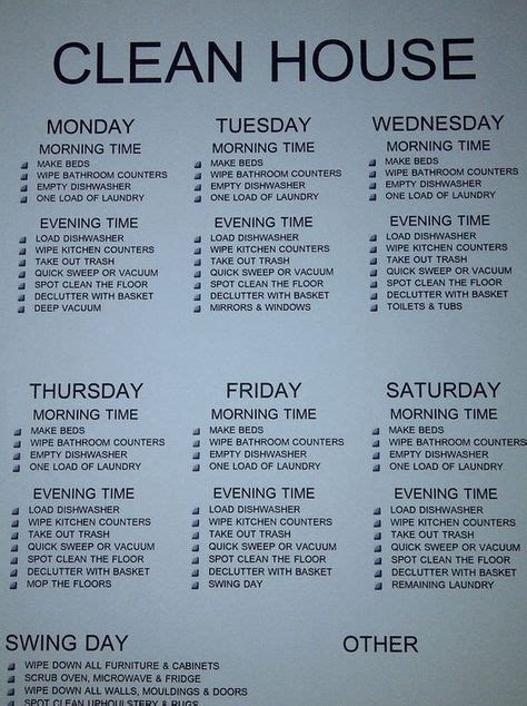 easy cleaning schedule  working moms easy cleaning schedule clean