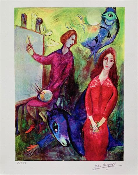 marc chagall artist  model limited edition facsimile signed giclee    forgotten