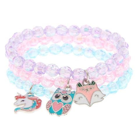 claire s club beaded stretch bracelets 3 pack in 2020 girls accessories claire s