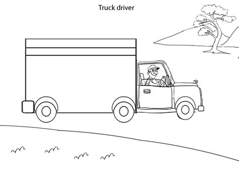 truck driver activities  kids colouring pages