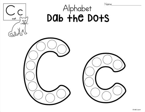 dab  alphabet worksheets letter    teachers