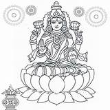 Diwali Coloring Hindu Pages Sketch Goddess Lakshmi Drawing God Indian Colouring Gods Goddesses Laxmi Wiccan Designs Cliparts Tattoo Clipart Collection sketch template