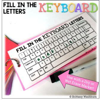 fill   keyboard letters task cards freebie keyboard letters