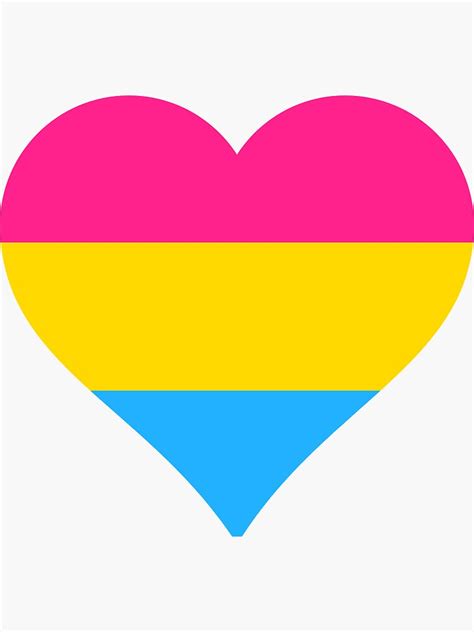 Pansexual Pride Flag Heart Shape Sticker By Seren0