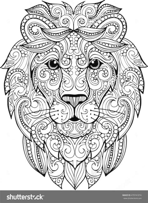 hand drawn doodle zentangle lion illustration decorative ornate vector