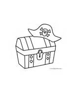 Pirate Hat Coloring Pirates Treasure Chest Chests sketch template