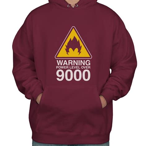 warning power level   unisex pullover hoodie meh geek