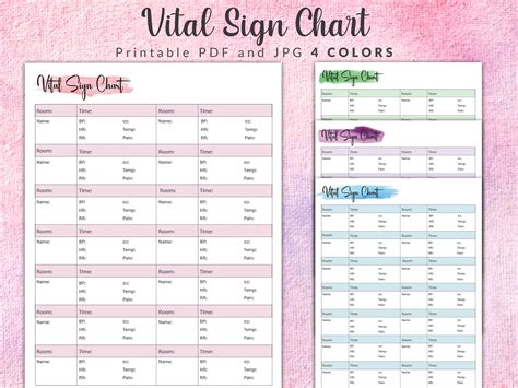 printable vital sign chart vital sign log vital sign etsy uk