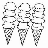 Ice Coloring Cream Pages Cone Cones Snow Drawing Scoops Big Scoop Clipart Printable Cute Cartoon Sheets Print Cookie Kids Template sketch template