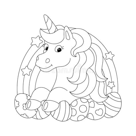 unicorn congratulates   holiday  easter coloring book page