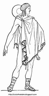 Greek Coloring Costume Male Pages Dressed Variations Citizens Typically Soldier Wearing Below Different Description sketch template