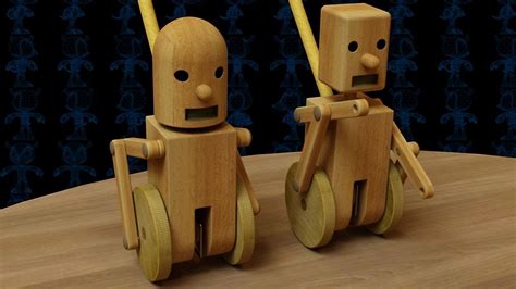 pushing robots wooden toy  model youtube