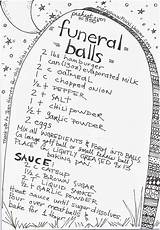 Funeral Coloring Pages Recipe Balls Funn Bug Cake sketch template