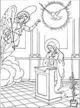 Coloring Pages Rosary Annunciation Mysteries Conception Immaculate Clipart Kids Joyful Mary Cliparts Printable Catholic Feast Colouring Book Clip Blessed Family sketch template