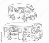 Minibus Passengers sketch template