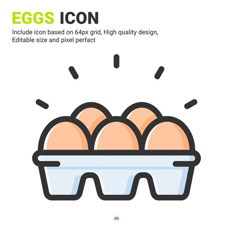 eggs icon vector  outline color style isolated  white background