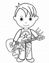 Rockstar Coloring Boy Pdf Personalized Printable Birthday Favor Childrens Activity  Party Book Kids Jpeg sketch template