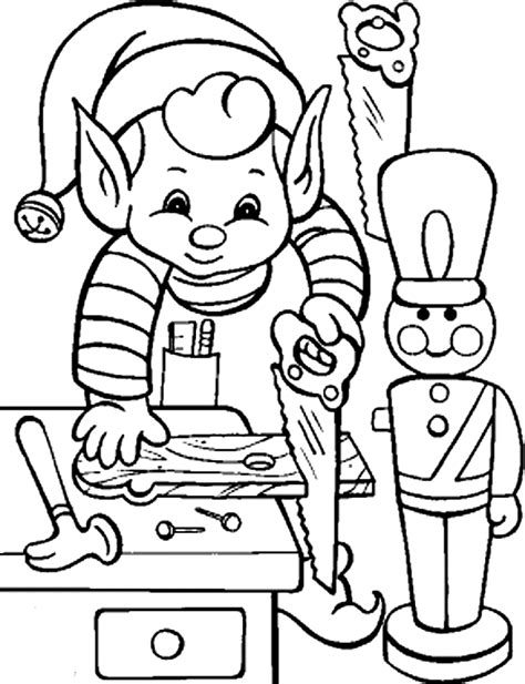 christmas elf coloring pages