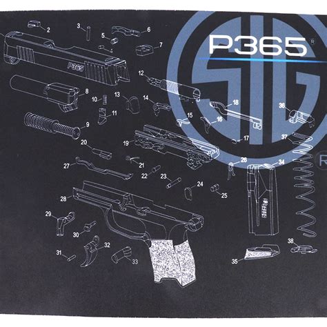 sig sauer p shooting accessories tactical gun cleaning mat  parts diagram