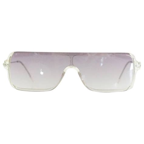 prada clear rectangular sunglasses with purple tinted lenses at 1stdibs