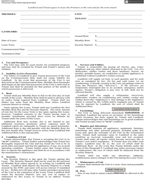 york apartment lease agreement form   formtemplate