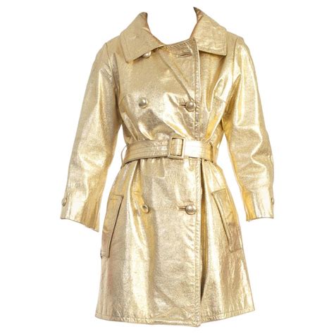 gold metallic leather coat  stdibs