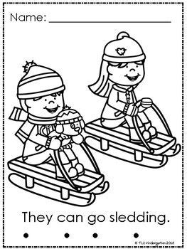 wintertime activities winter read  color kindergarten sight word