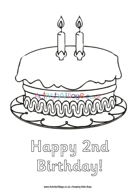 happy  birthday colouring page