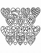 Coloring Pages Hearts Adults Pattern Heart Printable Sheets Valentine Supercoloring Drawing Flower Rocks Categories sketch template