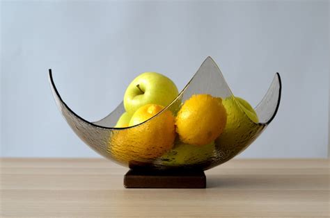 Modern Minimalist Fused Glass Fruit Bowl Bronze