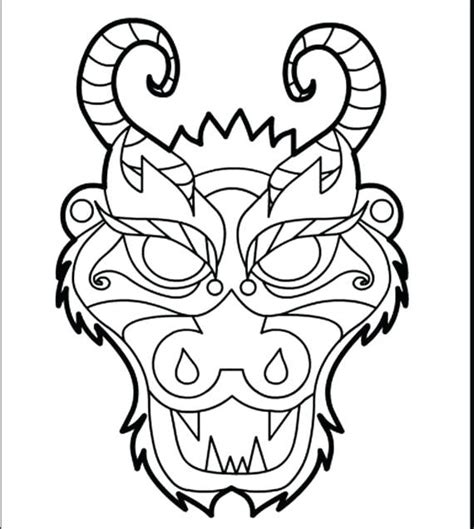 dragon head coloring page  getcoloringscom  printable