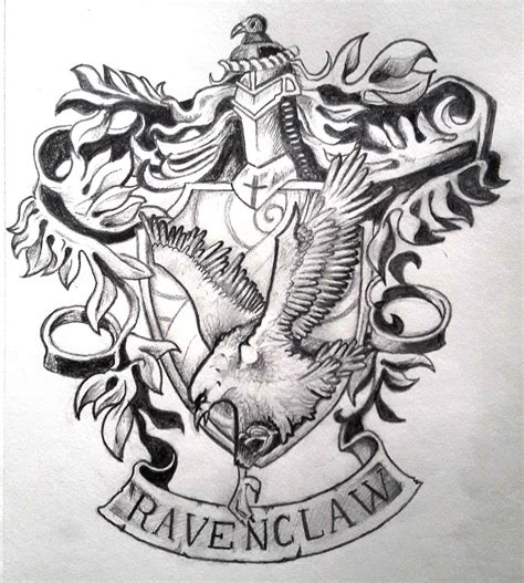 pencil drawing   ravenclaw house emblem based   pin https