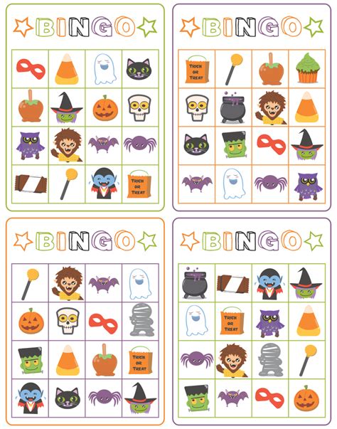 printable halloween bingo cards     printablee