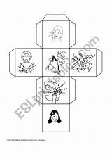 Health Problems Coloring Dice Worksheet Preview sketch template