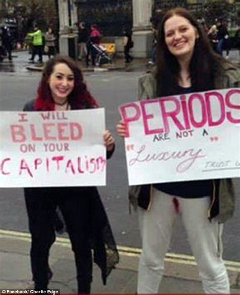tampon tax protesters free bleed outside the houses of parliament