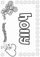 Holly Coloring Name Pages Color Print Names Girls Hellokids Book sketch template