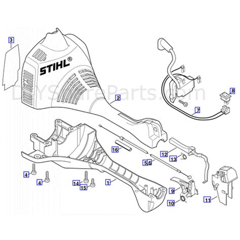 stihl fs  brushcutter fs parts diagram engine housing wrap