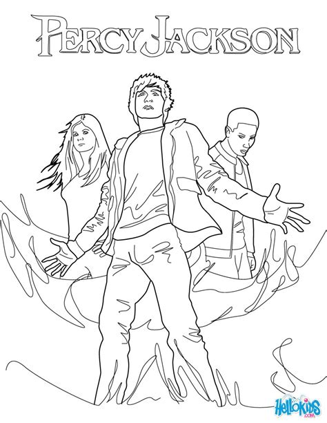 percy annabeth chase  grover underwood coloring pages hellokidscom