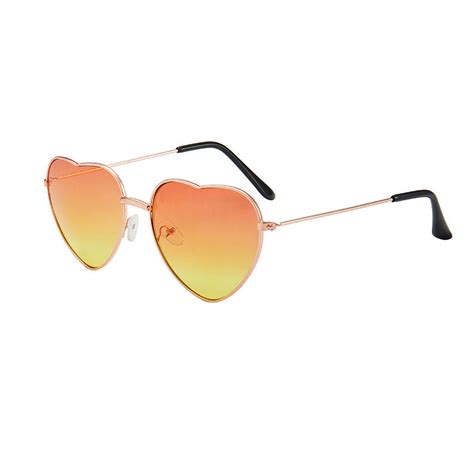 womens love ocean film sunglasses metal peach heart sunglasses fashion heart shaped metal