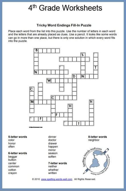 grade worksheets  spelling puzzles