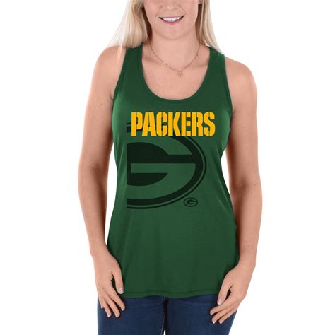 Womens Green Bay Packers Majestic Green Pregame Style Racerback Tank Top