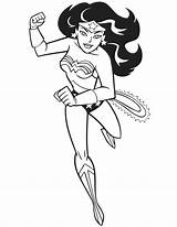 Coloring Superhero Pages Female Woman Wonder Kids sketch template