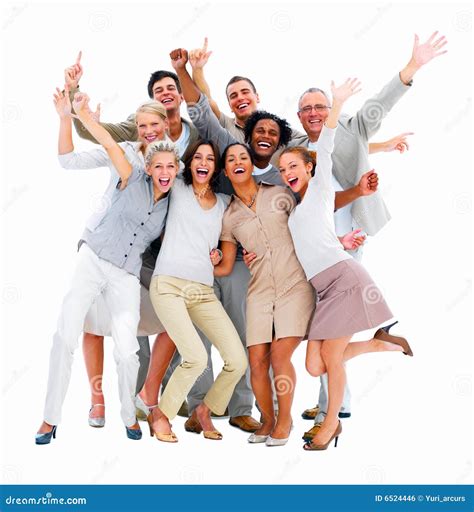 royalty  stock image excited group  business people isolated