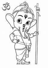 Bal Ganesha Pages Ganesh Colouring Coloring Printable sketch template