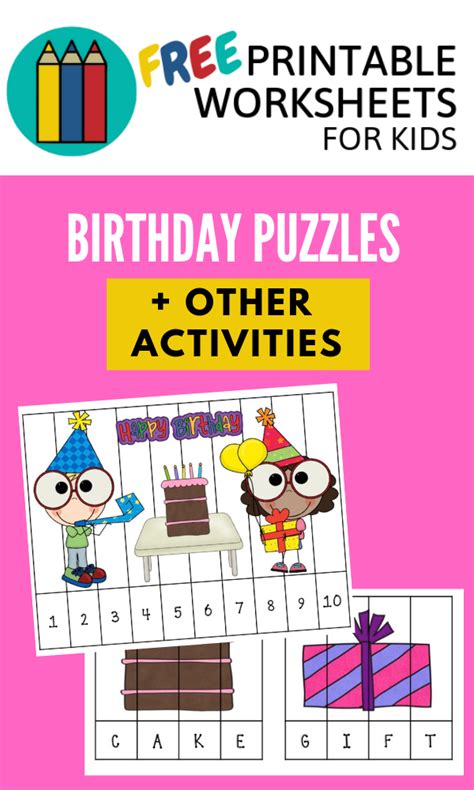 birthday activities pack  printable worksheets  kids